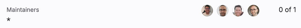 The merge request approval widget listing the group members as Maintainers.